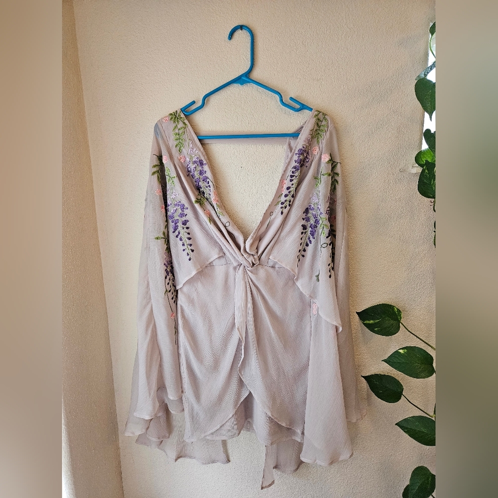 ASOS Purple Embroidered Floral Dress